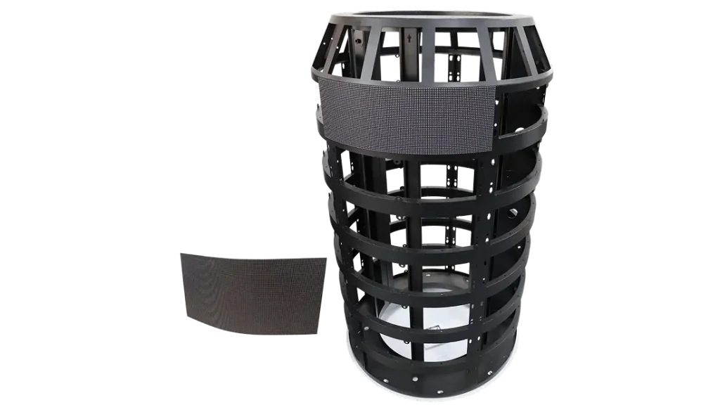 can-shaped-display-screen-structure